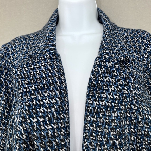 J.Jill Wearever Navy Blue Multi Print Jacket - Picture 2 of 13